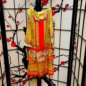 XS Women’s Jennifer Lopez Pink and Yellow Dress